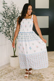 Sofia Mixed Print Midi Dress
