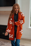 Floral Cardigan in Burnt Orange