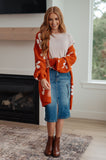Floral Cardigan in Burnt Orange