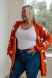 Floral Cardigan in Burnt Orange