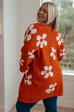 Floral Cardigan in Burnt Orange