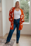 Floral Cardigan in Burnt Orange