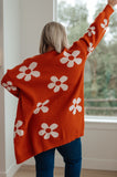 Floral Cardigan in Burnt Orange