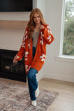 Floral Cardigan in Burnt Orange