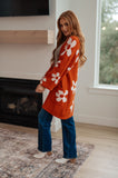 Floral Cardigan in Burnt Orange