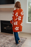 Floral Cardigan in Burnt Orange