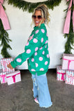 PREORDER - 3 colors: PEACE & POLKA DOT MOCK NECK PULLOVER