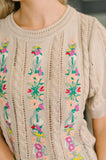 Feel so Fine Embroidered Knit Top