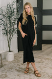 Kendra Short Sleeve Midi Dress in Black