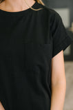 Kendra Short Sleeve Midi Dress in Black
