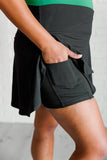 V Shaping High-Waist Skort in Black