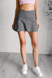 V Shaping High-Waist Skort in Titanium