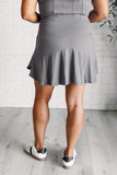 V Shaping High-Waist Skort in Titanium