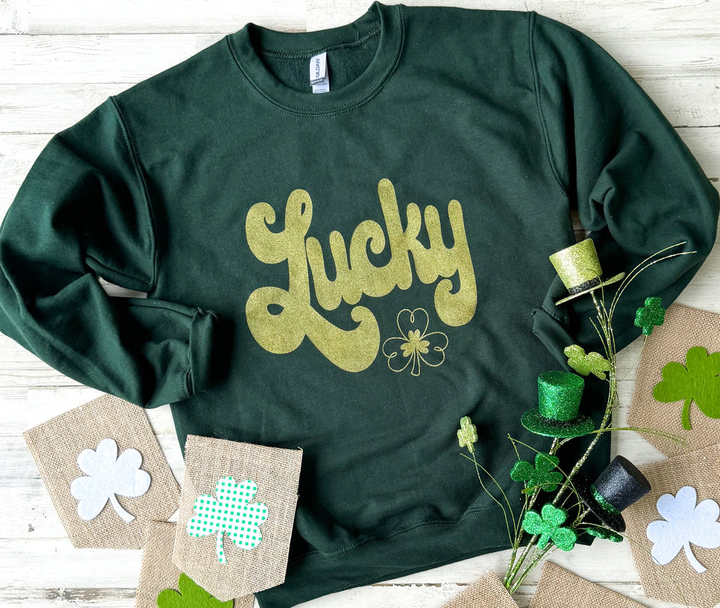 Lucky Gold Glitter Ink Forest Sweatshirt
