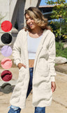 Hooded Teddy Jacket with Thumbholes