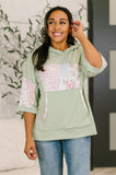 Cable Ribbed Knit Hooded Top