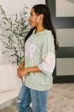 Cable Ribbed Knit Hooded Top