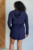 Nia Hoodie Romper in Navy