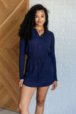 Nia Hoodie Romper in Navy