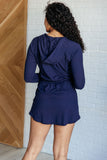 Nia Hoodie Romper in Navy