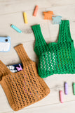 Girls Day Open Weave Mini Bag in Tan