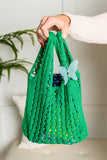 Girls Day Open Weave Mini Bag in Green