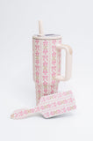Girly Girl Bow and Floral Tumbler