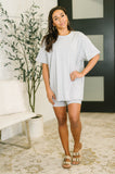 Going Far Top and Biker Short Set in Grey