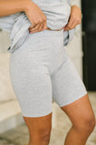 Going Far Top and Biker Short Set in Grey