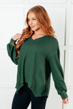 Jen V-Neck Top in Green