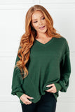 Jen V-Neck Top in Green