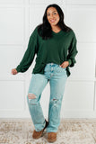 Jen V-Neck Top in Green