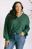 Jen V-Neck Top in Green