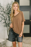 Growing Restless V-Neck Tee in Brown