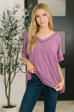 Growing Restless V-Neck Tee in Light Plum