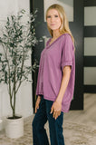 Growing Restless V-Neck Tee in Light Plum