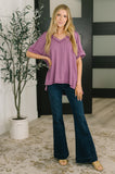 Growing Restless V-Neck Tee in Light Plum