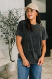 Had to Be There Mineral Wash Tee in Ash Black