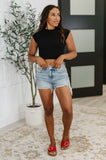 Halfway to Heaven Cropped Top in Black