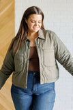 Lightweight Puffer Jacket in Olive