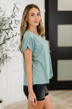 Heathered Harmony Basic Tee in Ash Jade
