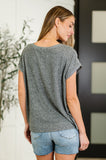 Heathered Harmony Basic Tee in Black