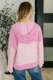 Here for Now Color Block Hoodie in Pink
