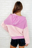 Dylan Color Block Hoodie in Pink