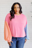 Penney Colorblock Top in Bright Pink