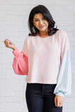 Penney Colorblock Top in Light Pink