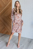 Honey Faux Wrap Dress in Taupe