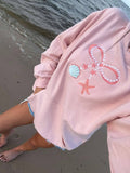 EMBROIDERED Pearl Bow Hoodie and SWEATSHIRT