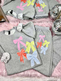 Colorful Bow Sweat Set