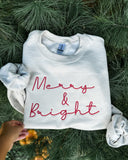 Merry+Bright Embroidered Sweatshirts